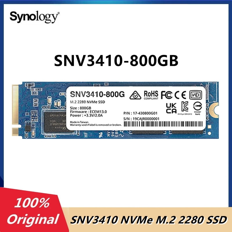 Synology SNV3410-800G NVMe M.2 2280 SSD 800GB NVMe PCIe  ָ Ʈ ̺, Synology NAS  